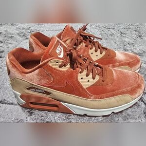 Peachy Velvet Nike Air Max 90 Women's size 10 (equivalent to men's size 10).